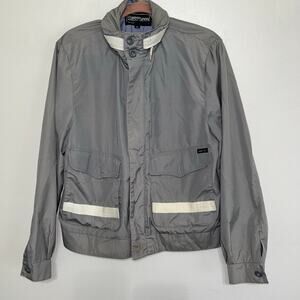 Current Seen Gray Utility Jacket Hooded Zip Front Large